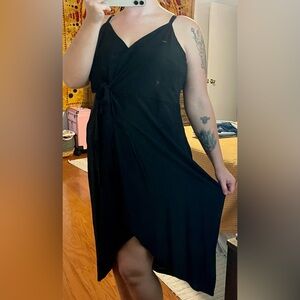 Bloomchic Black Slip Dress with Bow- Size XL